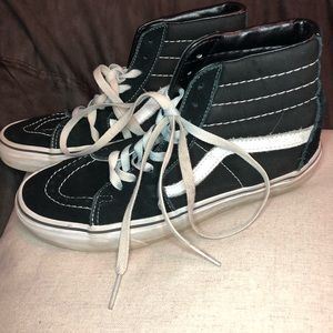 Vans black and white skate high sneakers
